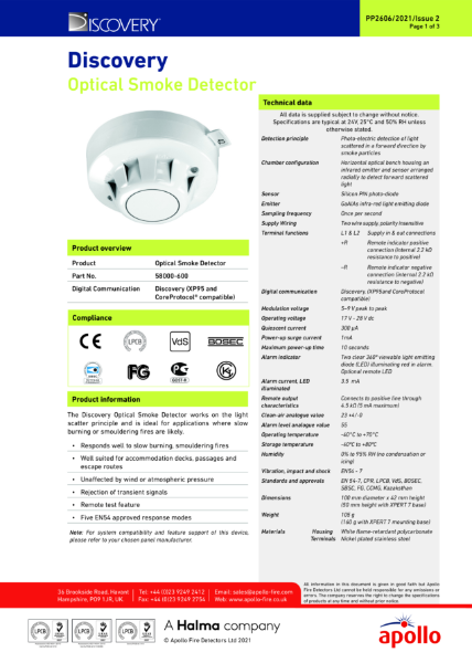 PP2606 Discovery Optical Smoke Detector