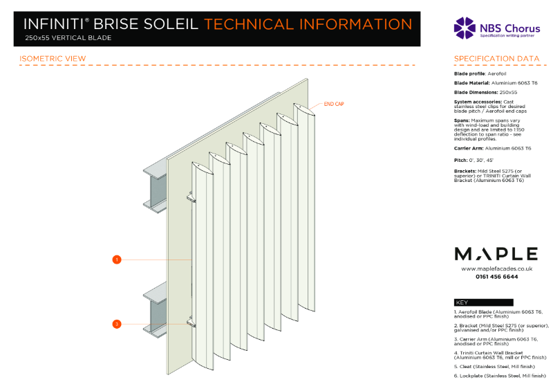 Maple Facades_Infiniti®_Brise Soleil_250x55_Aero_V_Datasheet_2024