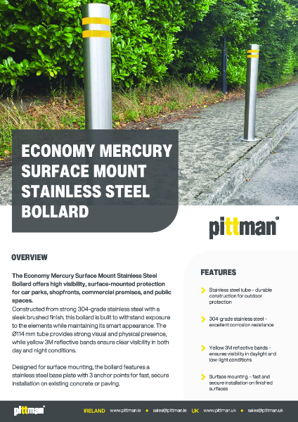 Economy Mercury Surface Mount Stainless Steel Bollard - TDS
