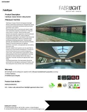 FabriSpan Stretch ceilings datasheet 3