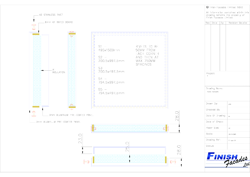 FINSPAN A2 Insulated Spandrel Panel - Technical Drawing