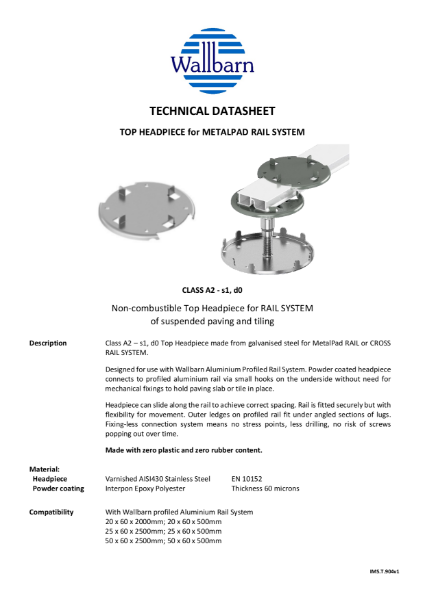 Datasheet - Class A Top Head for Rail System