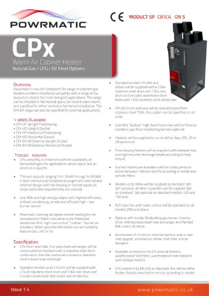 CPx Product Specification Sheet