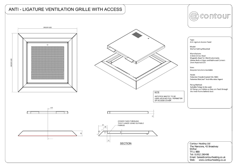 Anti-Ligature Ventilation Grille