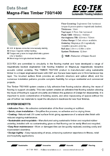 ECO-TEK Data Sheet - Magna-Flex Timber 750/1400