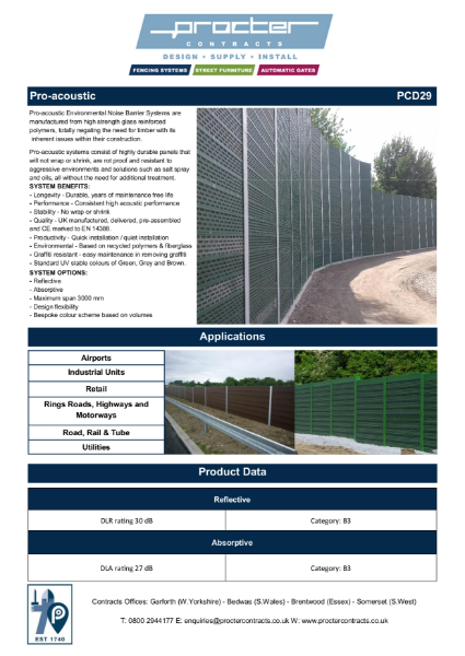 Pro-acoustic Fencing