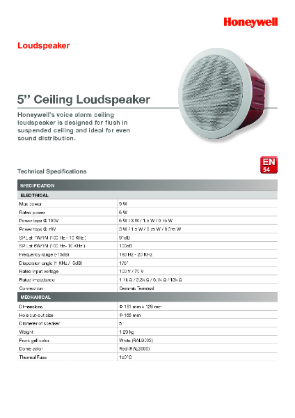 LSC-506, 6watt, 5" Ceiling Loudspeaker