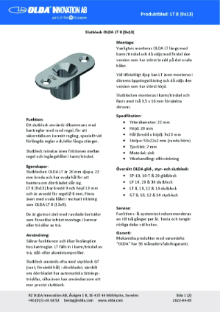 LT 8 (9x13) - Produktblad | RZ Olda Innovation AB | Lattira Source
