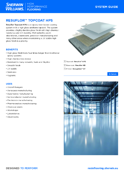 Resin Flooring System Resuflor Topcoat HPS System Guide