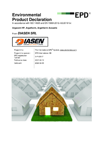 Diasen Argatherm Environmental Product Declaration (EPD)