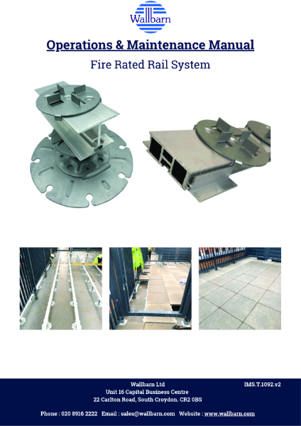 O & M Manual - Fire Rated Rail System for Paving or Decking