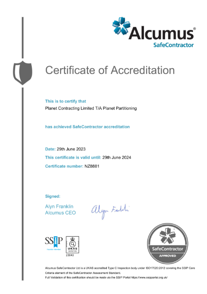 SafeContractor Certificate (SSIP)