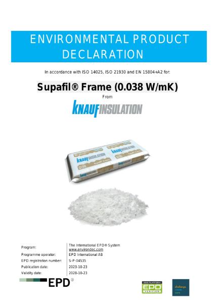 Knauf Insulation Supafil® Frame (0.038 WmK) EPD - EN - UK&I