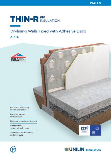 Thin-R XT/TL Thermal liner for Plaster adhesive bonding