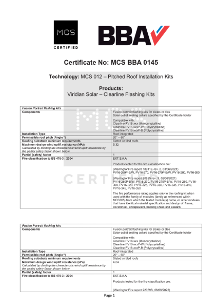 BBA Agrément Certificate