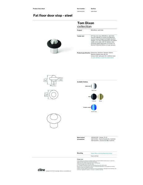 Fat floor door stop (data sheet)