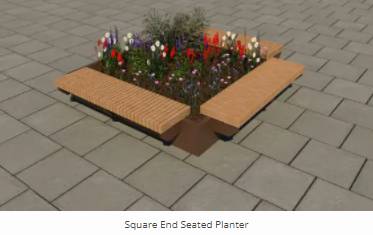 Square End Seated Planter