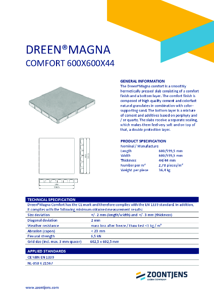 Dreen® Magna 600x600x44 UK