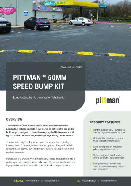 Pittman® 50 Speed Bump Kit - Data Sheet