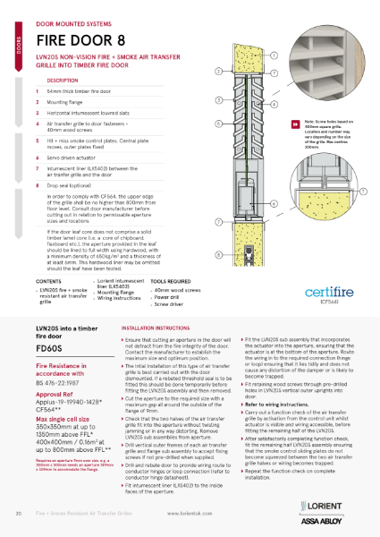 LVN20S into 54mm timber door (Door 8)