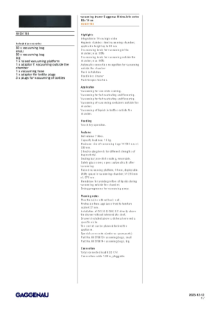 GV251100 Product Specification Sheet