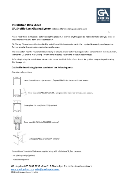 GA Shuffle-less Glazing Channel Installation