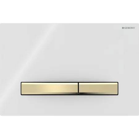 Geberit Sigma50 Flush Plate For Dual Flush, Square, Metal Colour Brass-Coloured