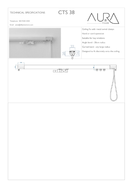 Curtain Tracks, Curved Rail - CTS Track System Specifiaction