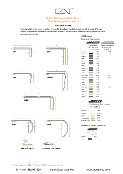 Brass Stair Nosings with inserts 5mm
