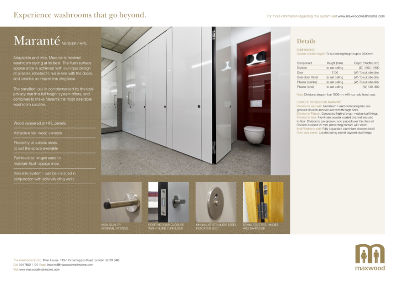 Cubicles - Marante - the ultimate full height flush fronted cubicle