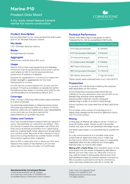 Marine P10 - Product Data Sheet