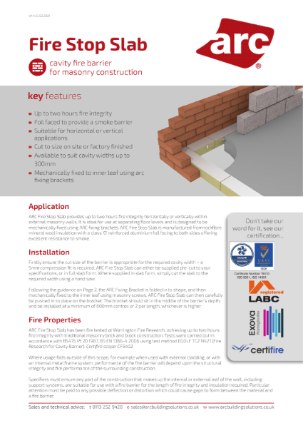 ARC Fire Stop Slab