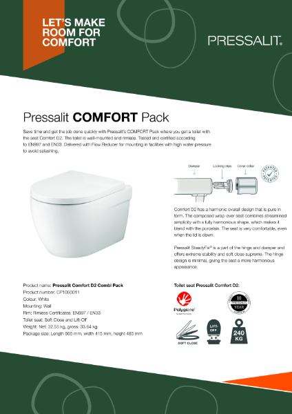 Pressalit Comfort pack