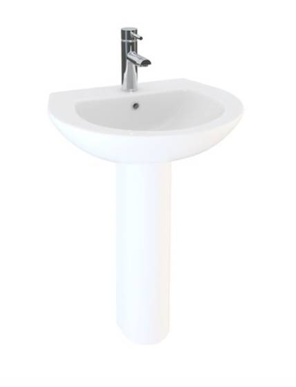 Atlas 55cm Washbasin - Pedestal Washbasin