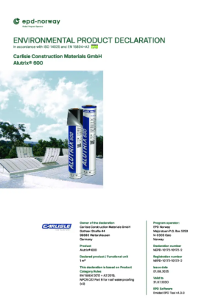 ALUTRIX® 600 - Environmental Product Declaration EPD