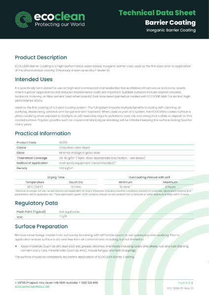 TDS - Barrier Coating