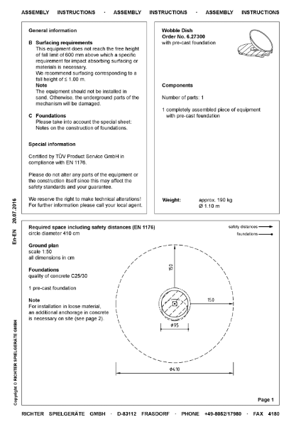 TImberplay Rotating/ Roundabout - Wobble Dish Assembly Instructions