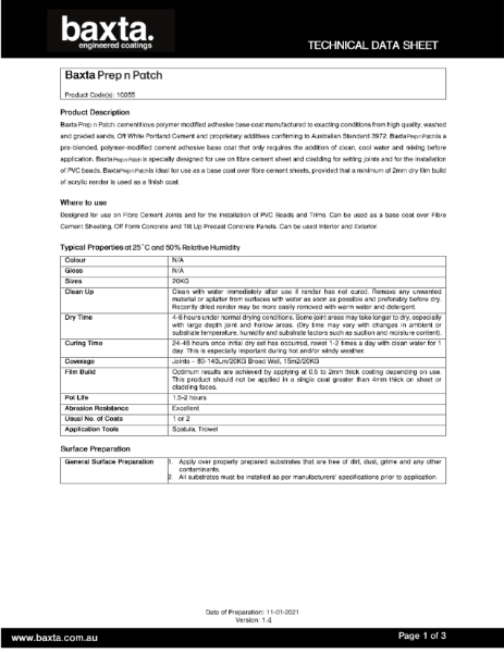 Baxta Concrete Covacoat Primer Technical data sheet