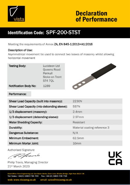 SPF-200-STST Declaration of Performance