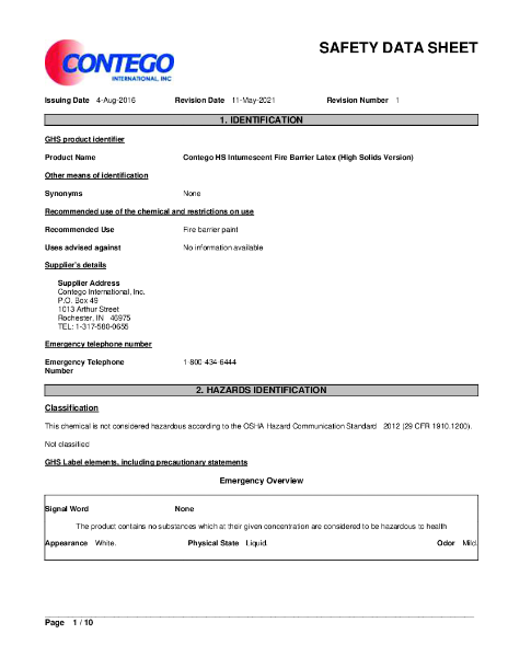 High Solids MSDS