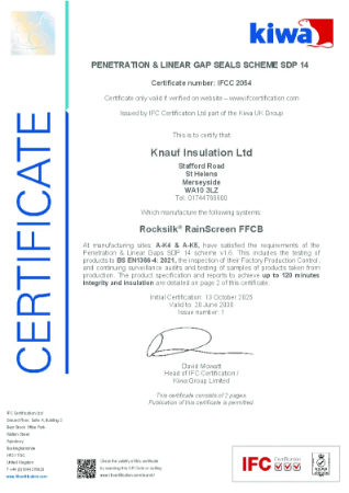 Rocksilk® RainScreen FFCB 3rd Party Certification