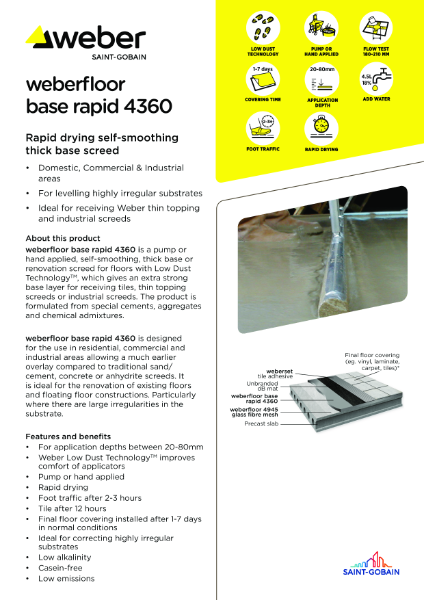 weberfloor base rapid 4360 - Technical datasheet