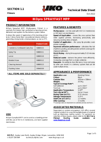 Technical Data Sheet (TDS) - IKOpro Sprayfast MPP
