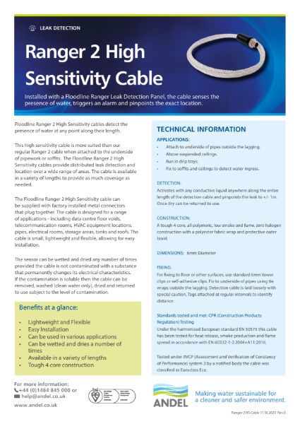 Ranger 2 High Sensitivity Cable