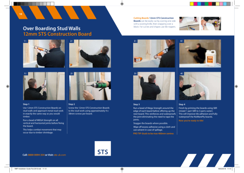 12mm STS Construction Board  Over-boarding Stud Walls