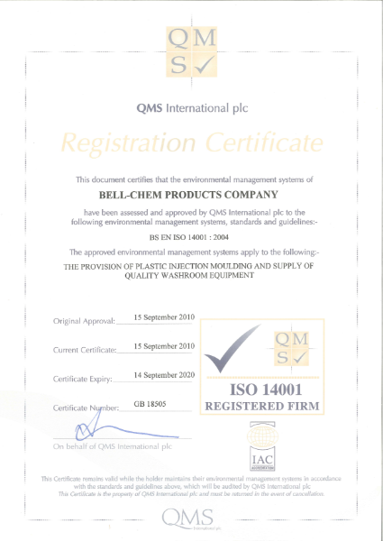 BS EN ISO 14001: 2004 Certificate