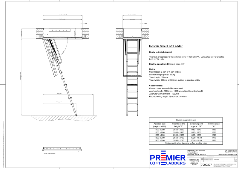 Isostair Steel Loft Ladder