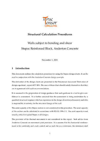 Stepoc structural calculation procedures