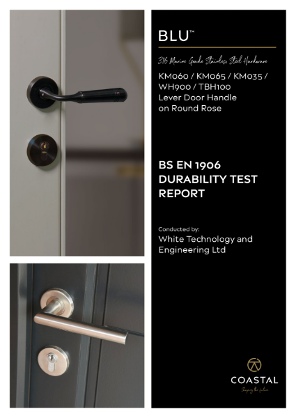 BLU™ KM060 / KM065 / KM035 / WH900 / TBH100
Lever Door Handle on Round Rose Durability Test