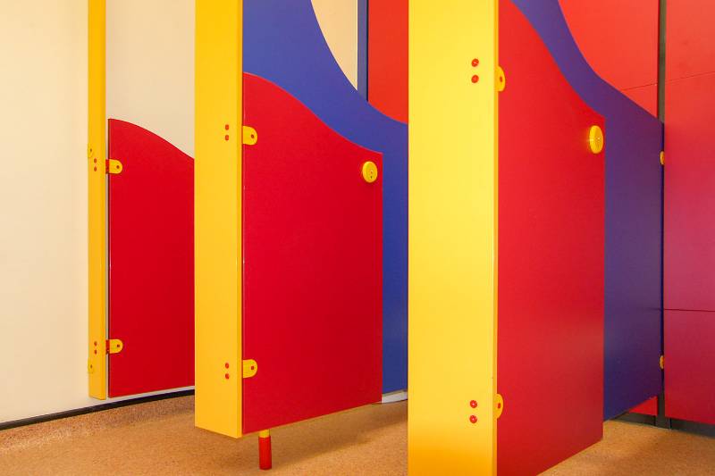 A splash of colour for nursery washrooms